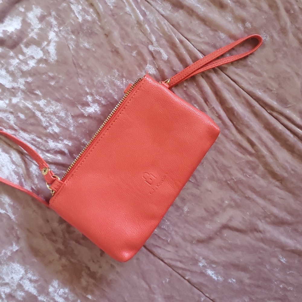 APT 9 PEACH WALLET PURSE CROSSBODY BAG FAUX LEATHER SAFE KEEPER RFID Blocking - Picture 5 of 5